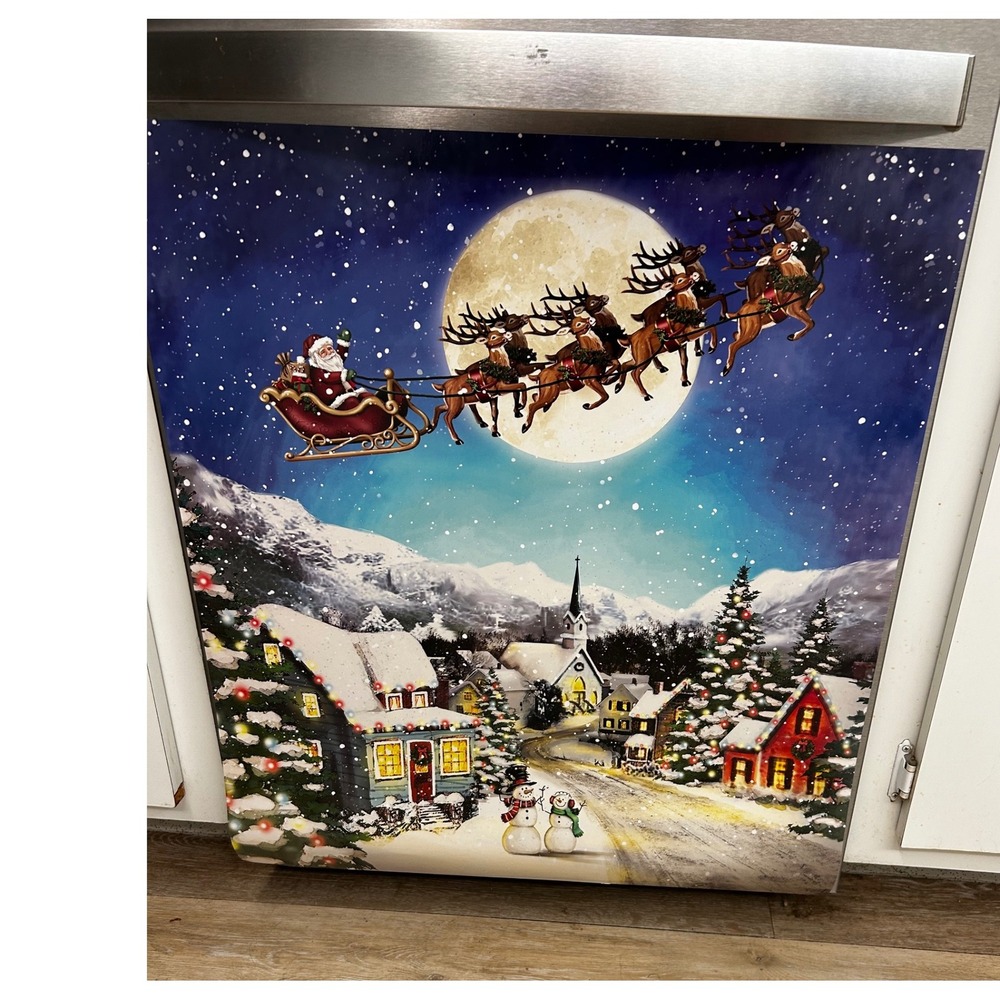 Collections Etc Christmas‎ Scene Santa Reindeer Village Snow Moon
Dishwasher Art